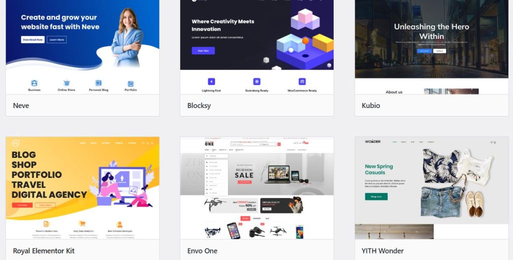 website templates WordPress
