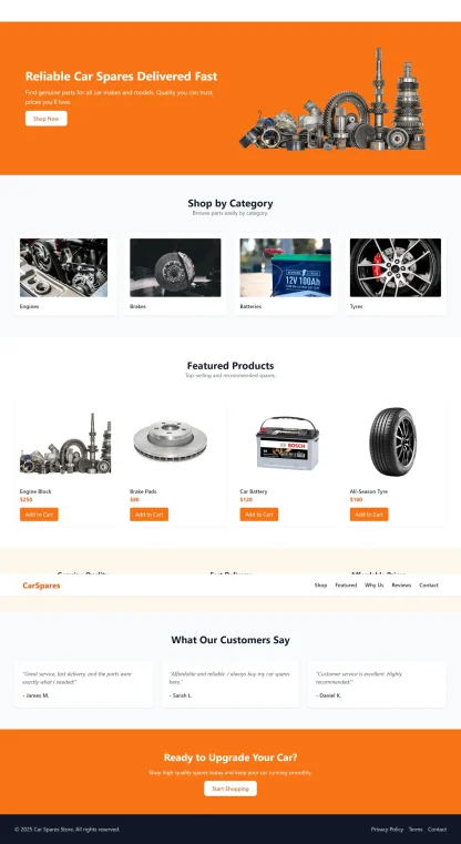 Car Spares Online Store Orange - Image 3