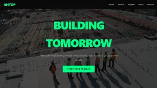Construction website dark futuristic