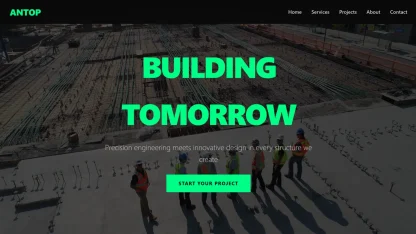 Construction website dark futuristic