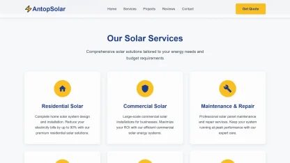 Solar company website blue yellow - Image 2
