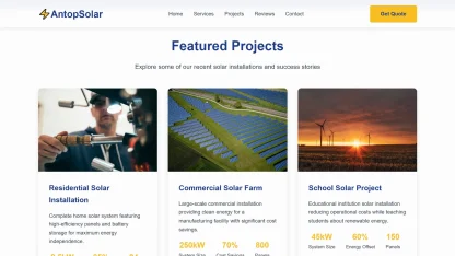 Solar company website blue yellow - Image 5
