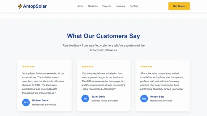 Solar company website blue yellow - Image 3