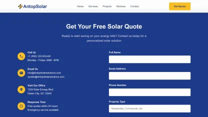 Solar company website blue yellow - Image 6