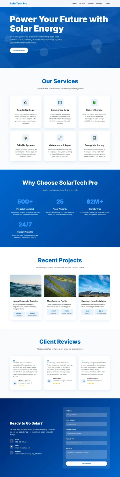 Solar company website blue bold - Image 4