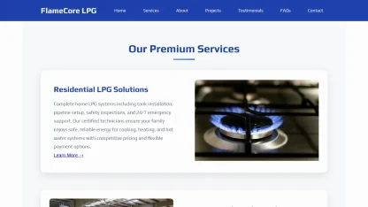 LPG Gas Company Website Blue - Image 2