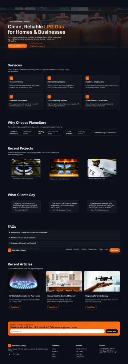 LPG Gas Company Website Dark - Image 6