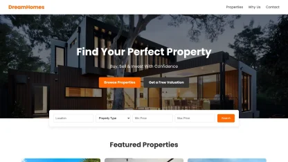 Real Estate Website Orange with Property Listings