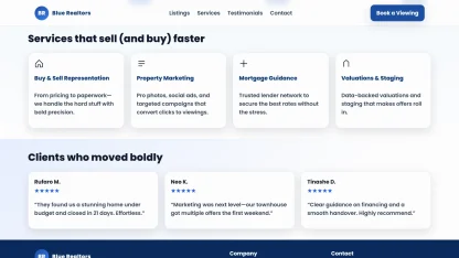 Real Estate Website Blue with Property Listings - Image 3