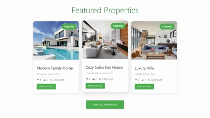 Real Estate Website Green Material Design with Property Listings - Image 2