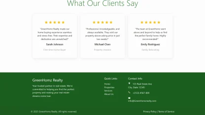 Real Estate Website Green Material Design with Property Listings - Image 4