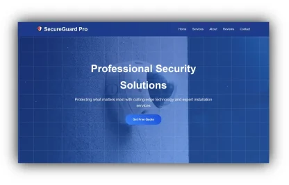 Security services website blue
