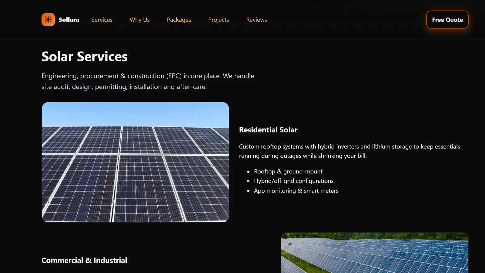 Solar Company Website Dark Orange - Image 2