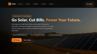 Solar Company Website Dark Orange