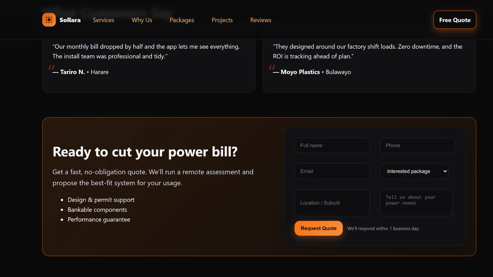 Solar Company Website Dark Orange - Image 6
