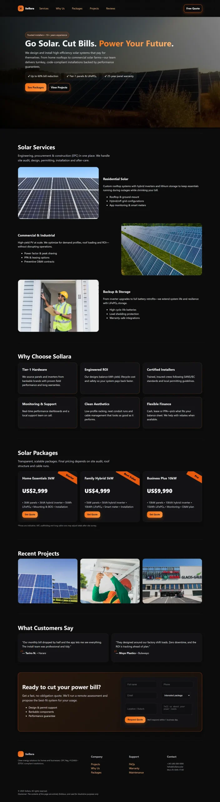 Solar Company Website Dark Orange - Image 3