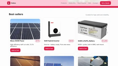 Solar Online Store Website Rose - Image 4