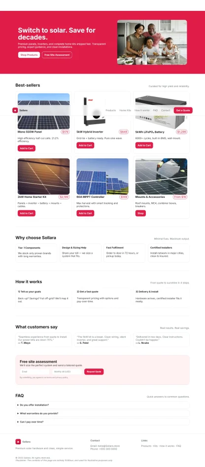 Solar Online Store Website Rose - Image 2