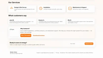 Solar Online Store Website Orange - Image 3