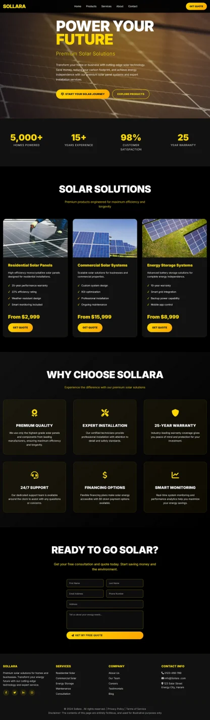 Solar Company Website Dark Gold - Image 5