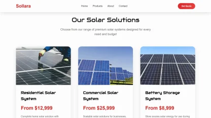 Solar Company Website Red Minimalist - Image 3
