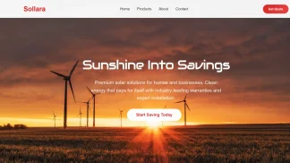 Solar Company Website Red Minimalist