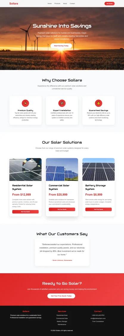 Solar Company Website Red Minimalist - Image 5
