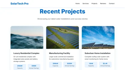 Solar company website blue bold - Image 2
