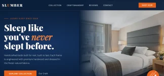 Bed Store Blue Orange Website