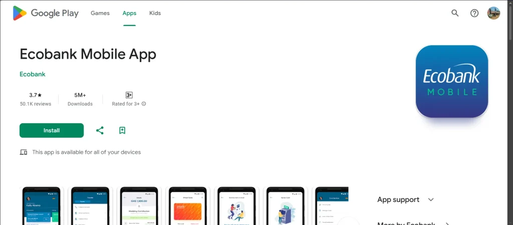 Ecobank mobile app google play store