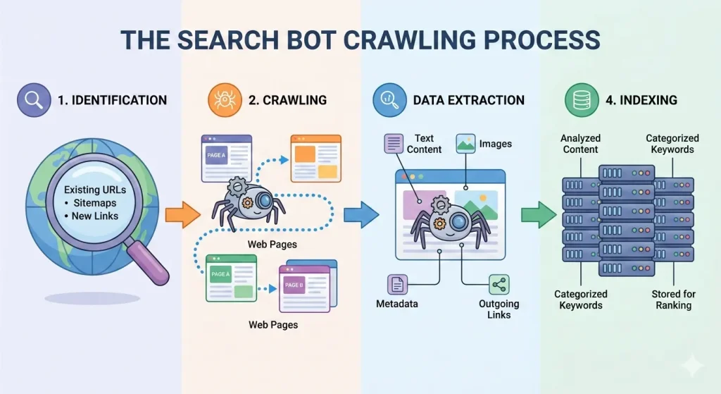 Search crawling and indexing process