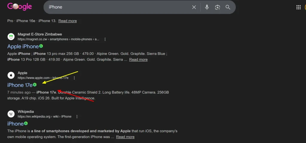title and meta tags SERPS
